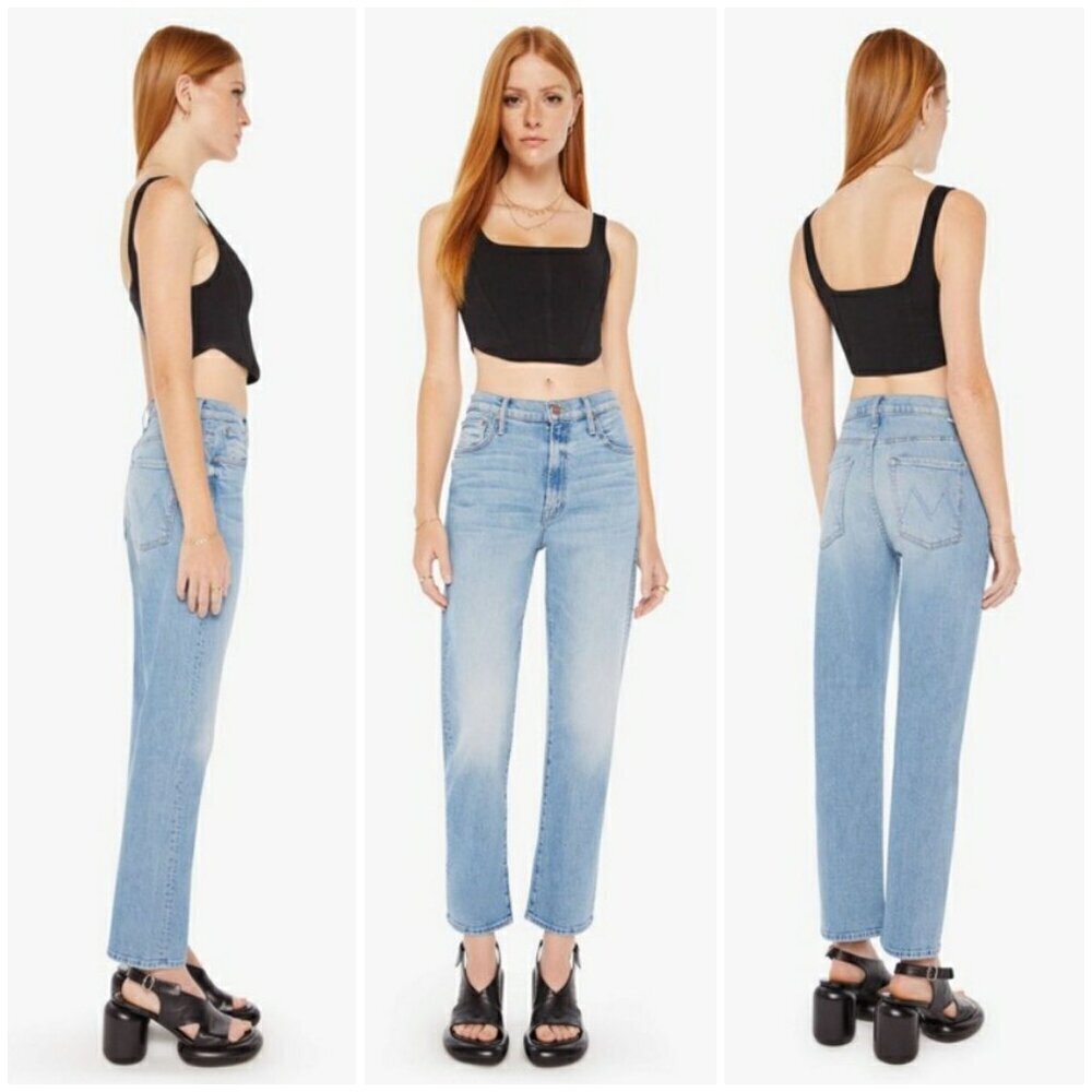 ๐MOTHER๐ Ditcher Zip Flood Jeans ~ Love On The Beat 26 NWT - Picture 1 of 16